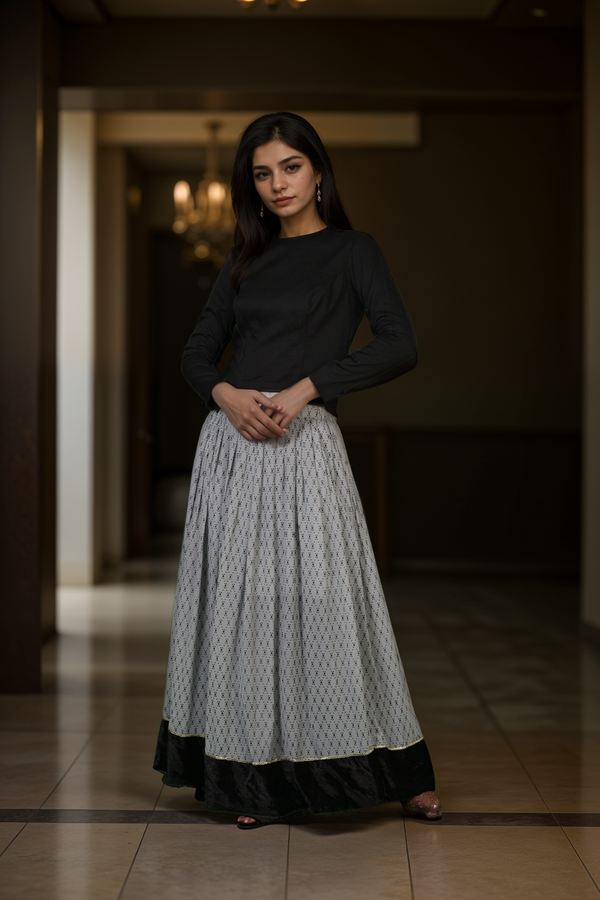 Elegant ethnic skirt (Grey)