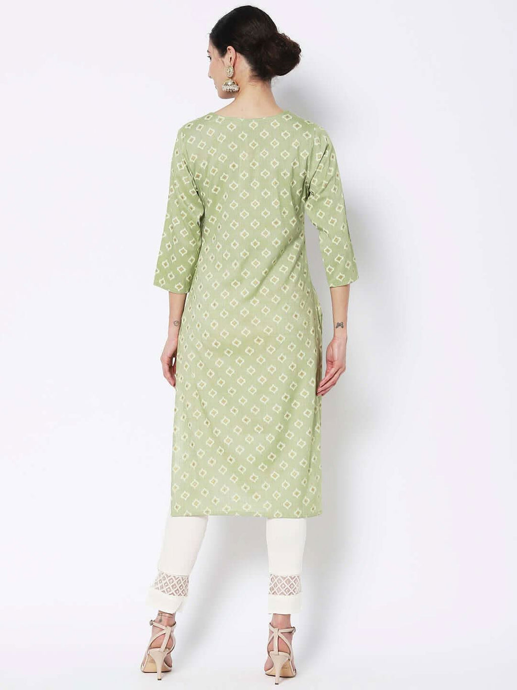 Vedic Women Cotton Geometric Printed Kurta - Vedic Apparel Private Limited