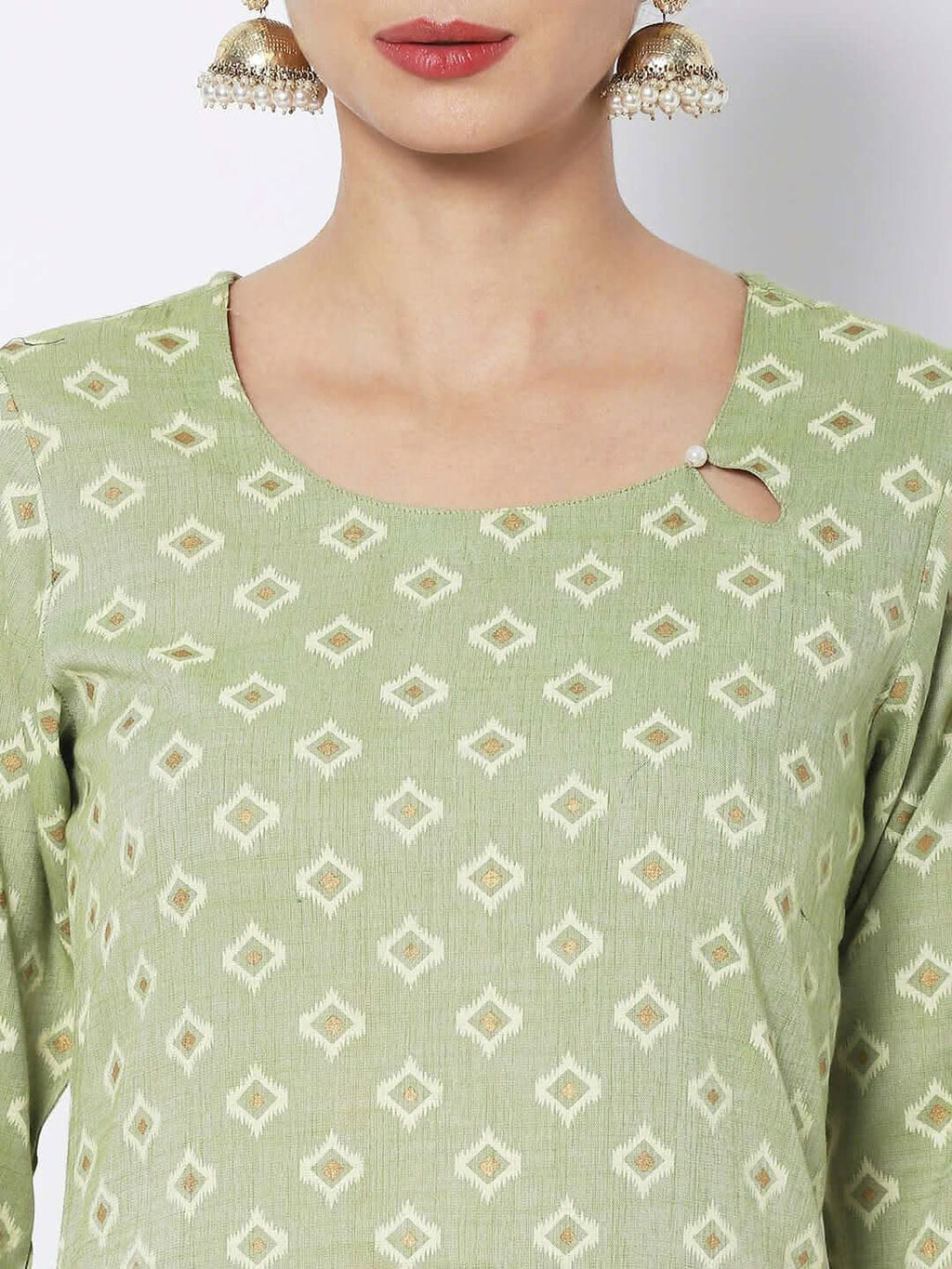 Vedic Women Cotton Geometric Printed Kurta - Vedic Apparel Private Limited