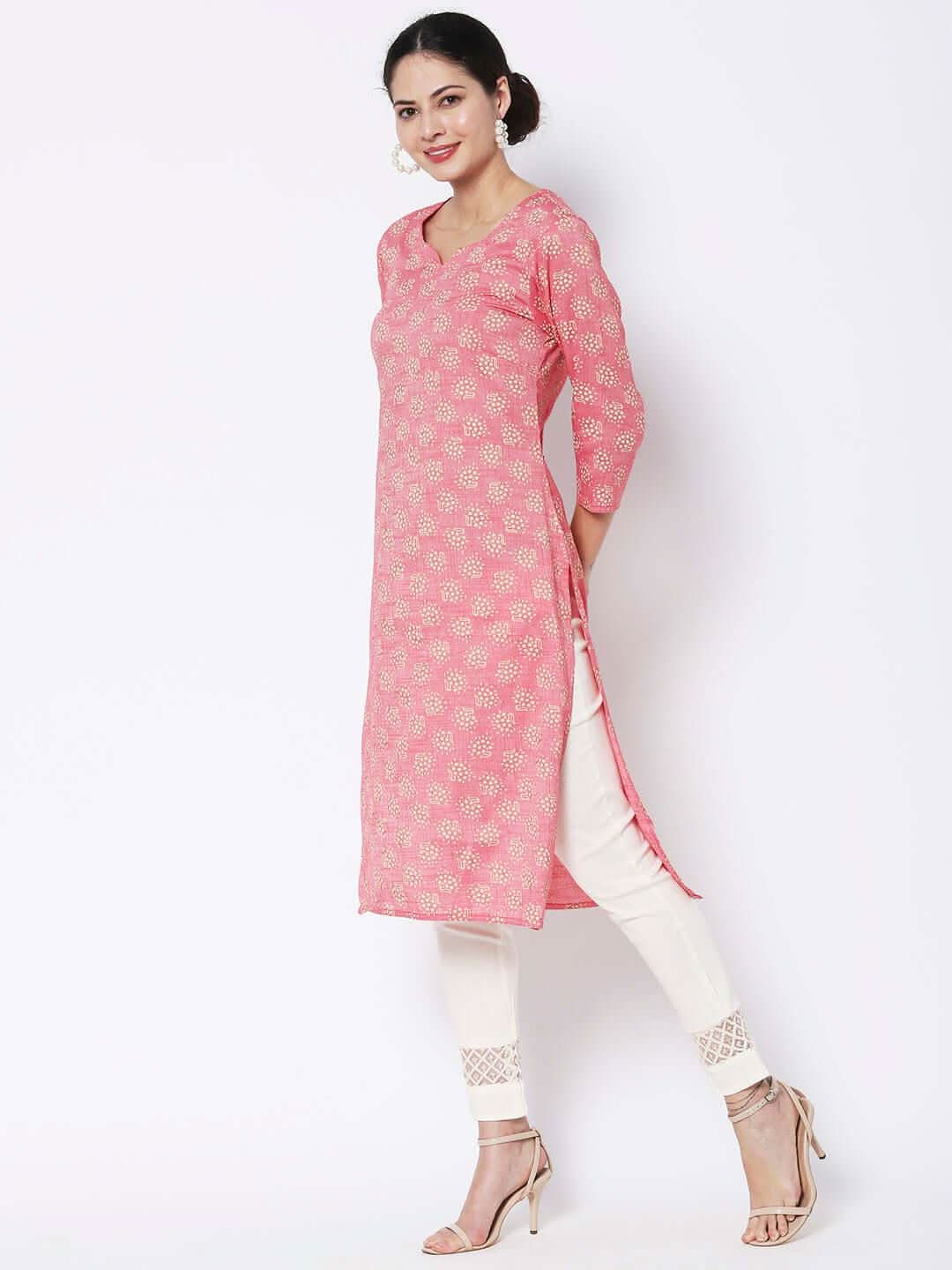 Vedic Women Cotton Floral Printed Kurta - Vedic Apparel Private Limited