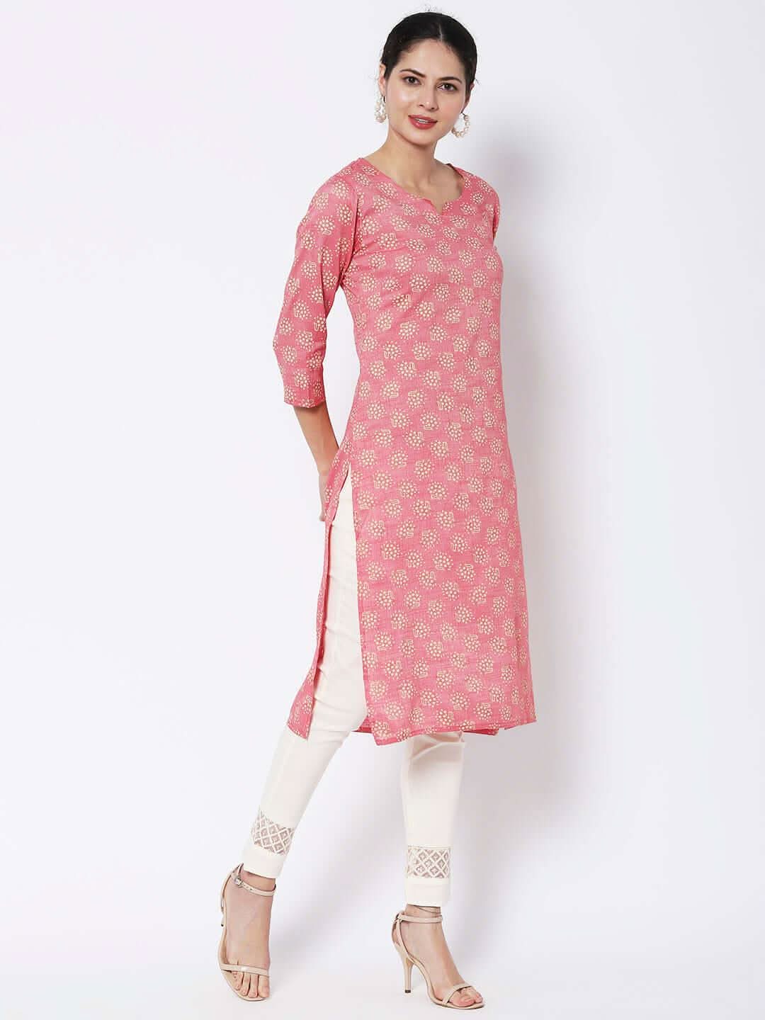 Vedic Women Cotton Floral Printed Kurta - Vedic Apparel Private Limited