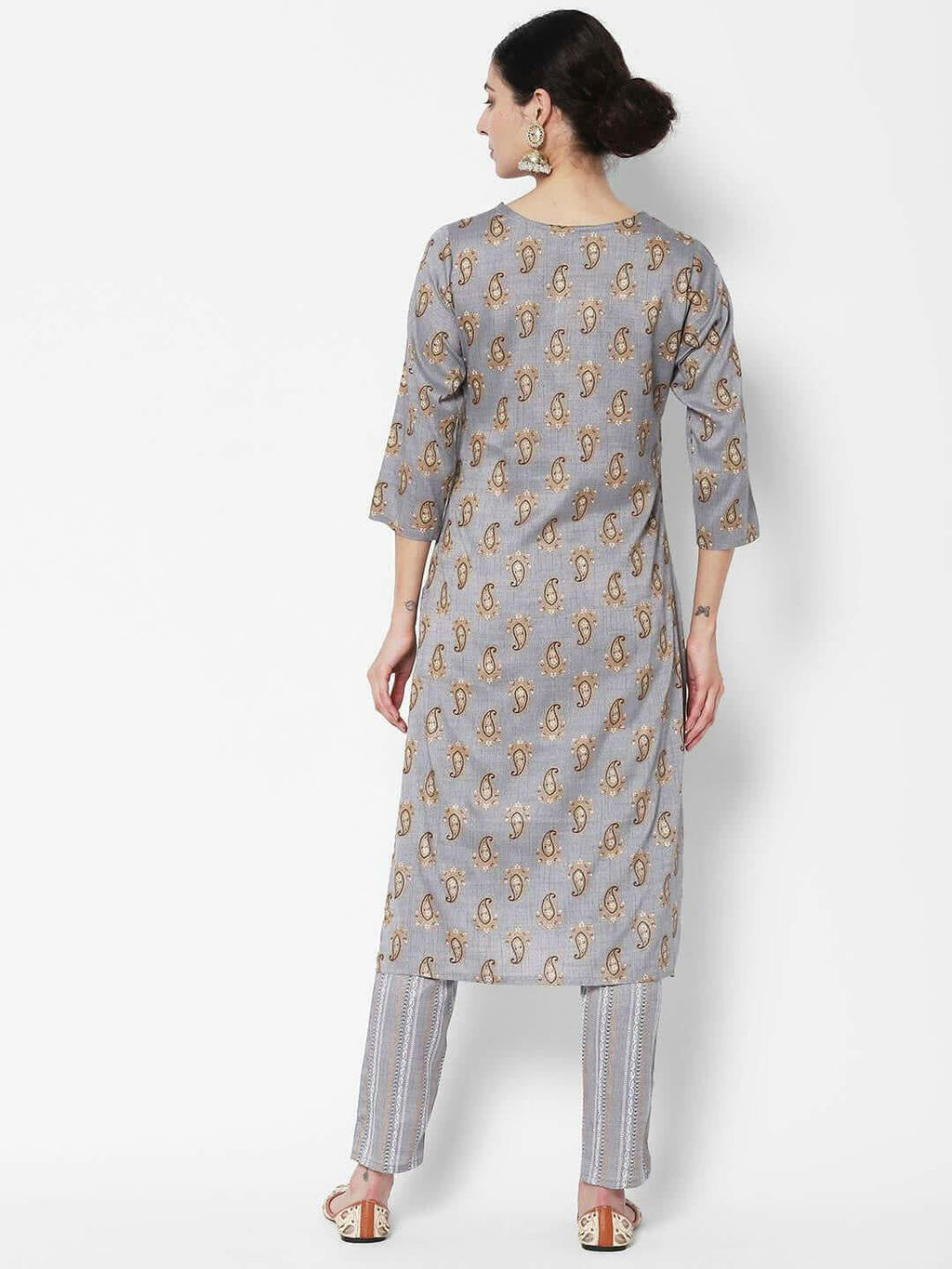 Vedic Ethnic Motif Printed Pure Cotton Kurta With Trousers - Vedic Apparel Private Limited