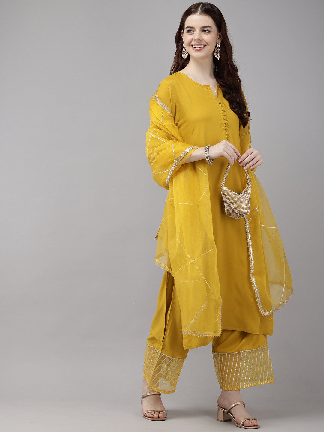 Vedic Women Embroidered Straight Kurta Pant Dupatta