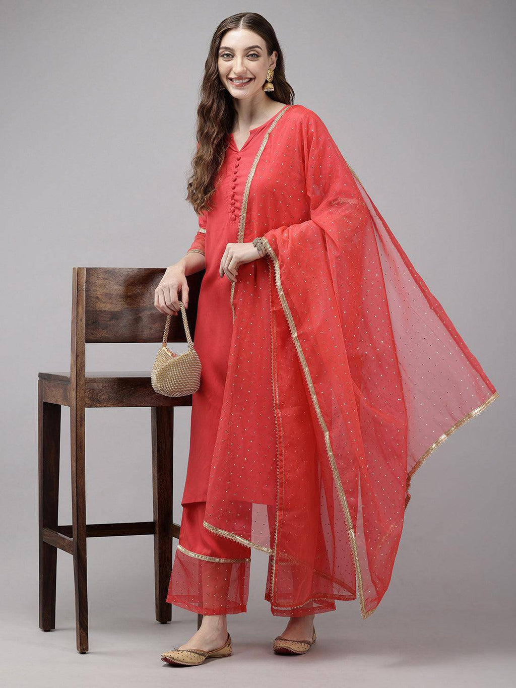 Vedic Women All Over Print Kurta Pant Dupatta - Vedic Apparel Private Limited