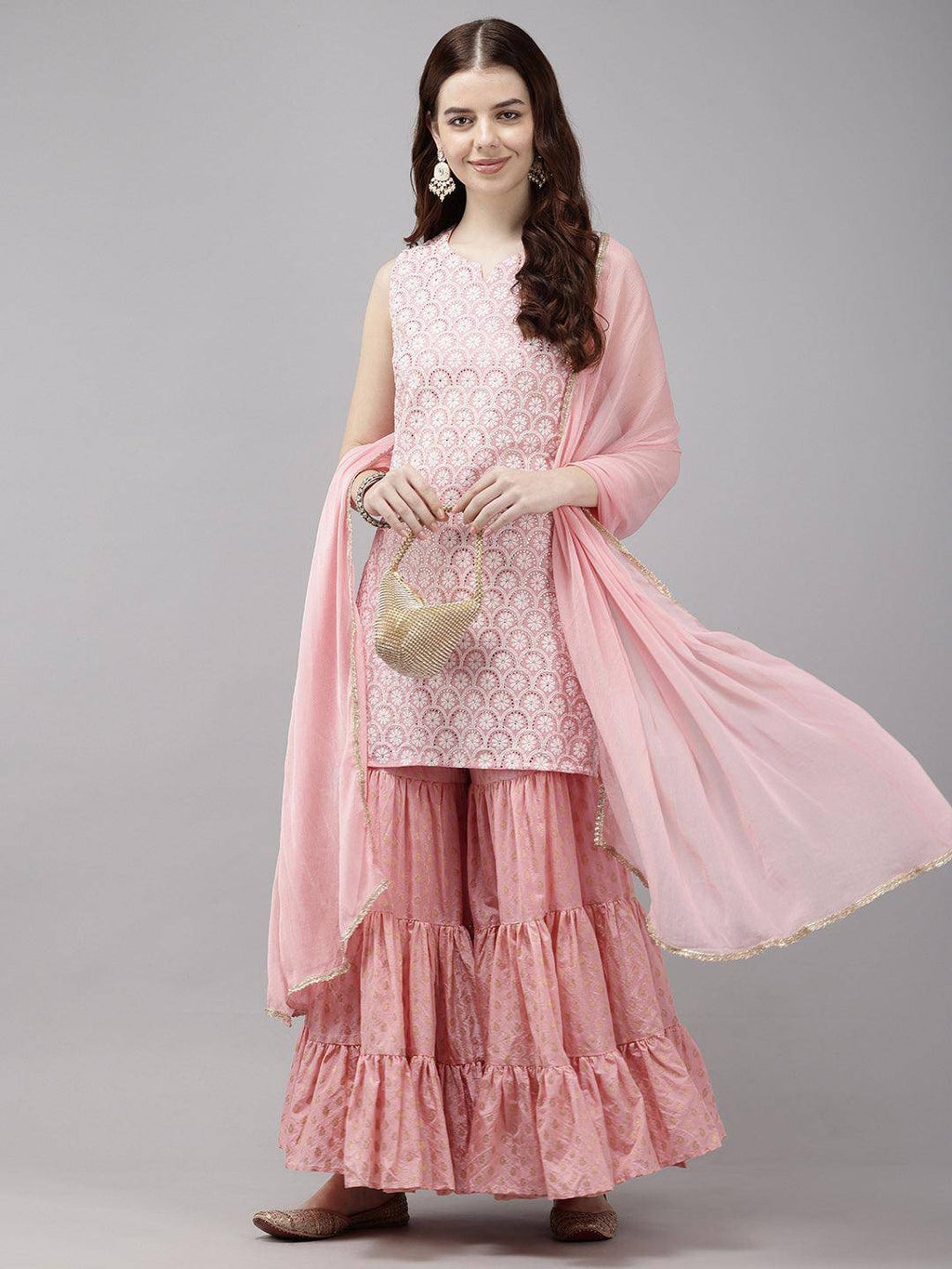 Vedic Women Kurta Sharara Dupatta - Vedic Apparel Private Limited