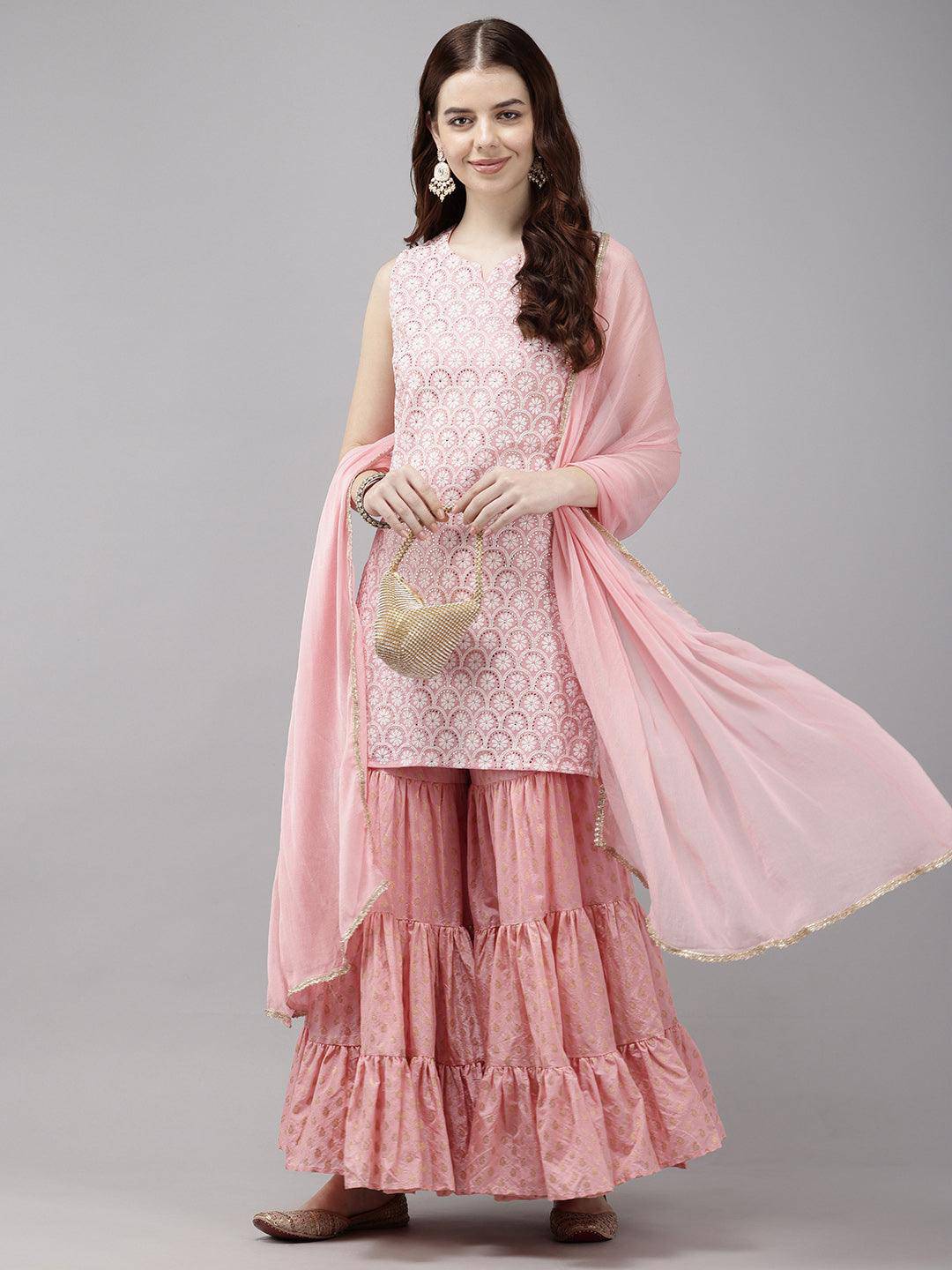 Vedic Women Kurta Sharara Dupatta - Vedic Apparel Private Limited