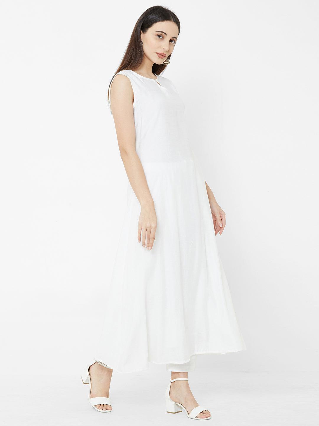 Vedic apparel premium white gown. - Vedic Apparel Private Limited