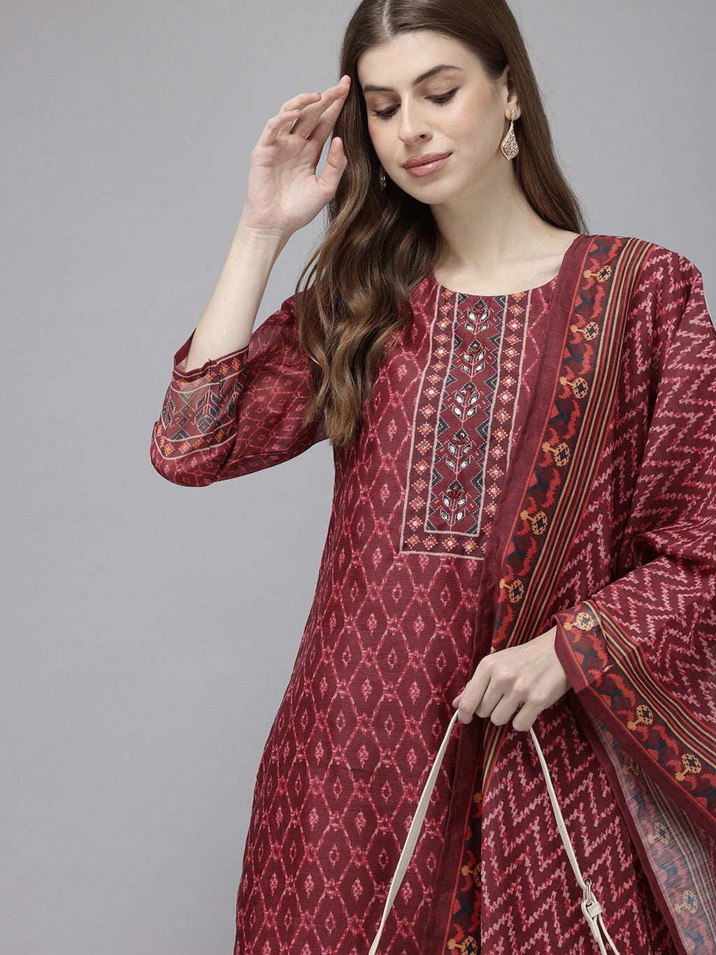 Vedic premium chanderi silk set.