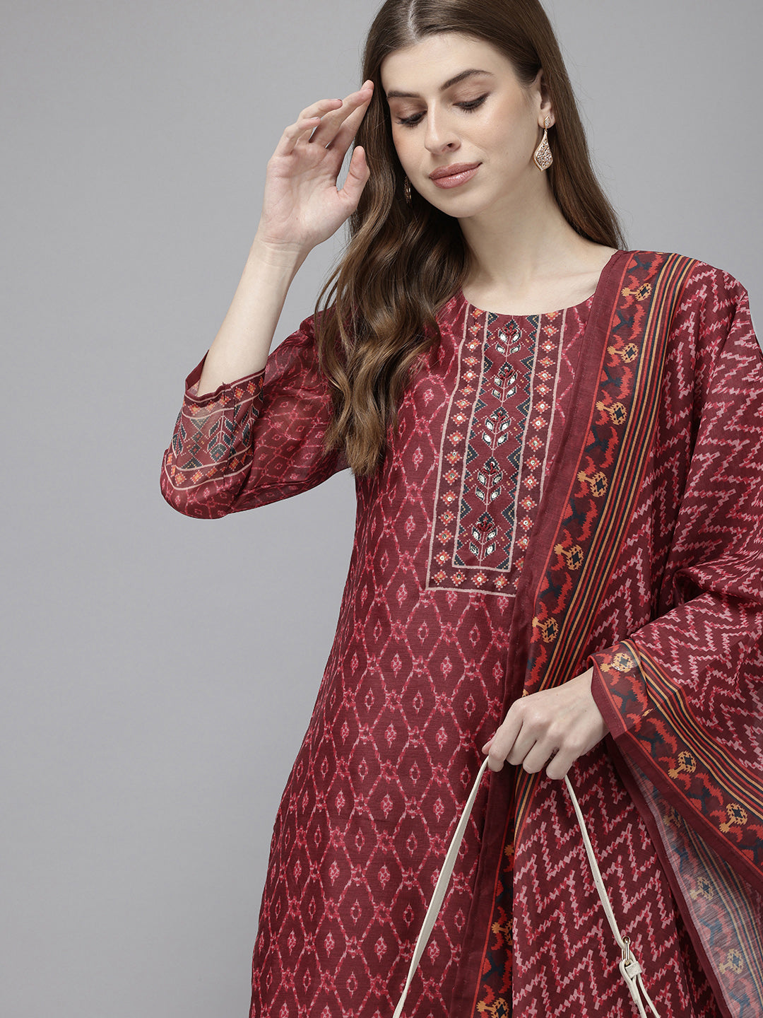 Vedic premium chanderi silk set.