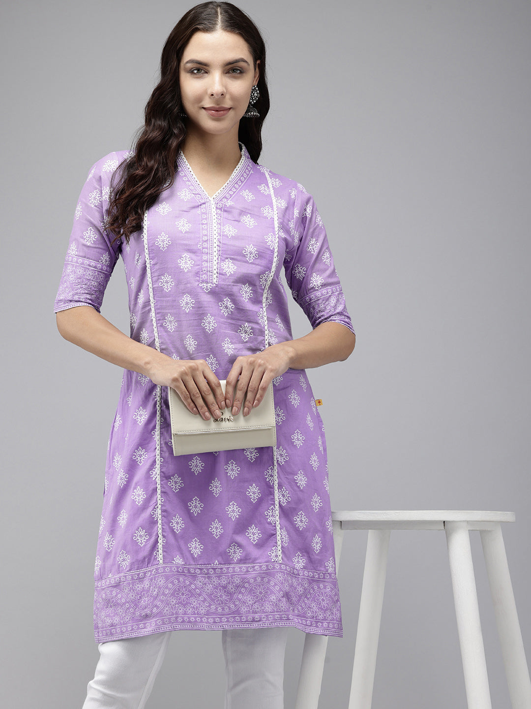 Vedic Women Printed Straight Kurta