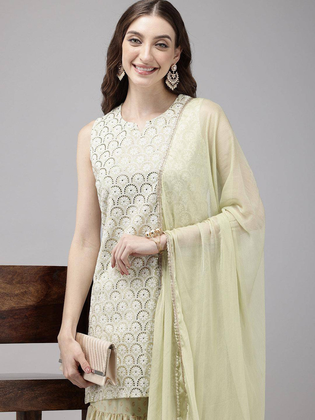 Vedic Women Kurta Sharara Dupatta - Vedic Apparel Private Limited