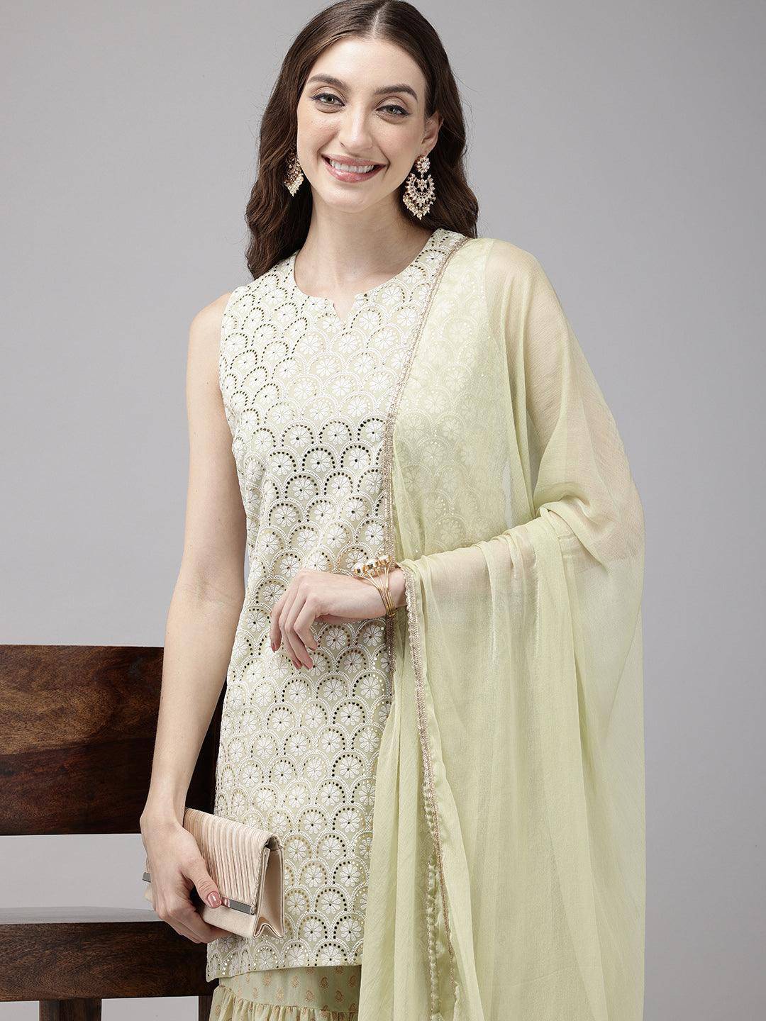 Vedic Women Kurta Sharara Dupatta - Vedic Apparel Private Limited