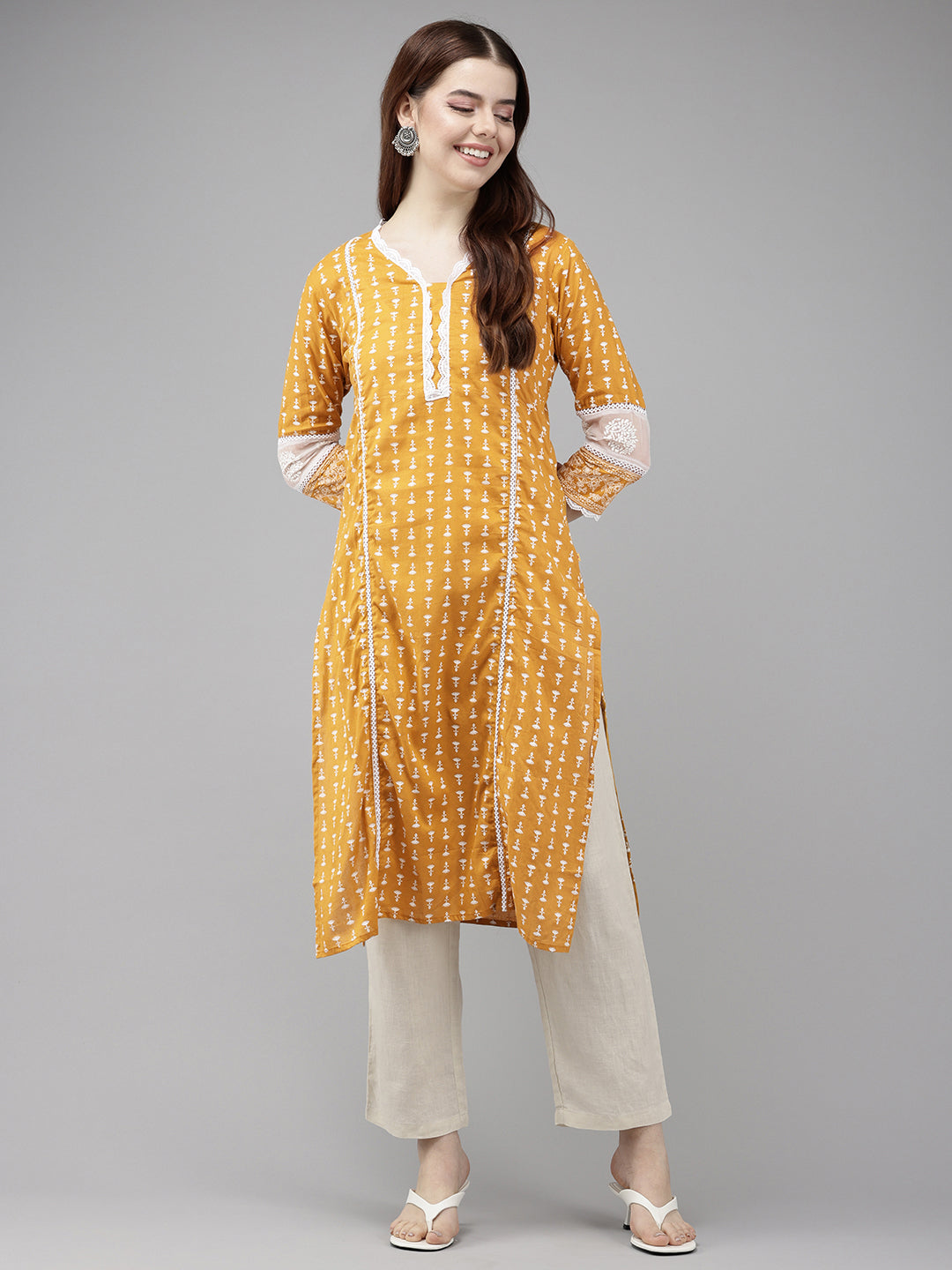 Vedic Women Printed Straight Kurta