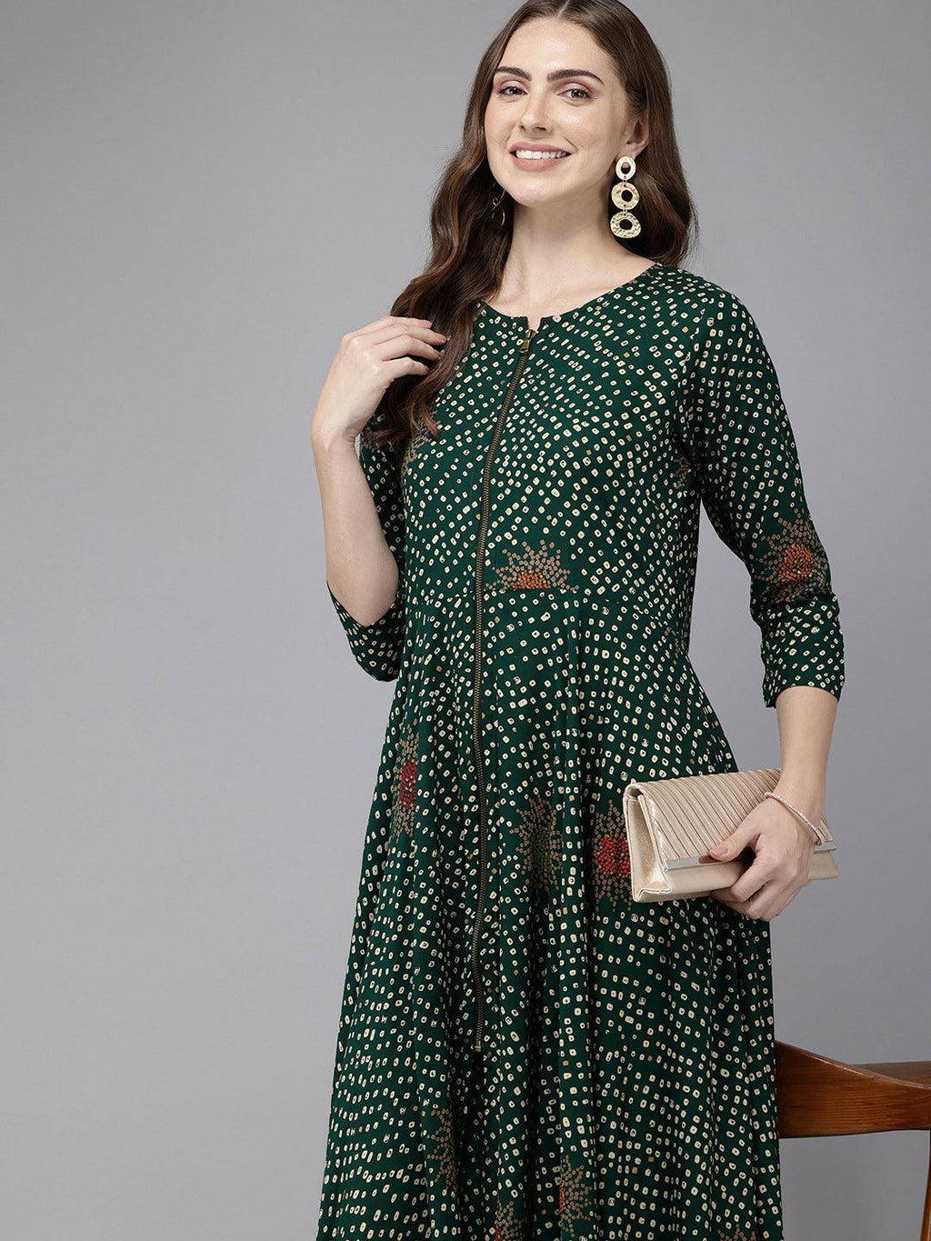 Vedic Women All Over Print  Gown - Vedic Apparel Private Limited