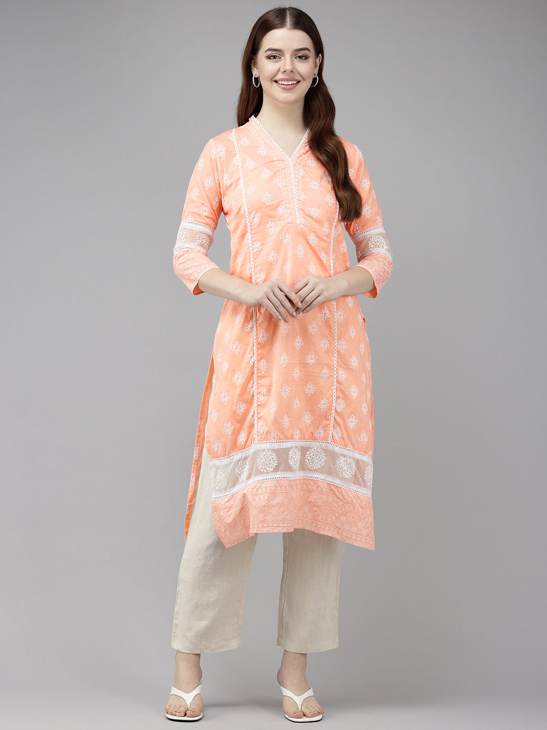 Vedic Women Printed Straight Kurta