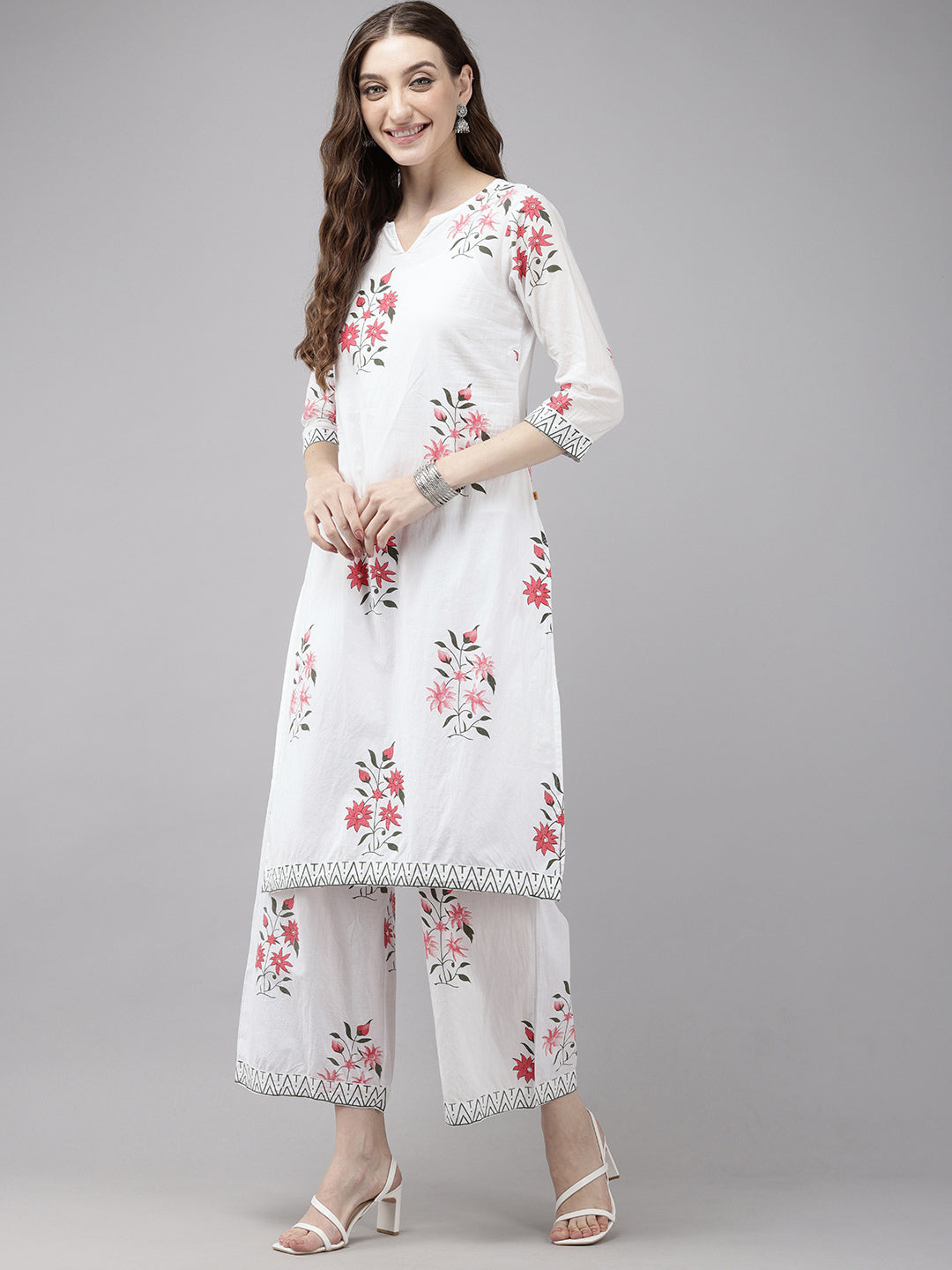 Vedic Women Straight Medium Kurta Plazoo - Vedic Apparel Private Limited