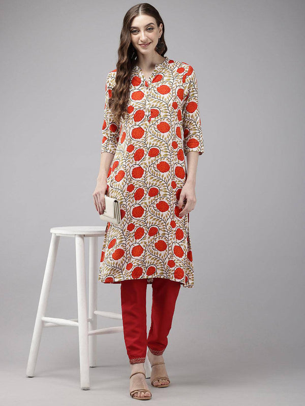 Vedic Women Printed Straight Kurta