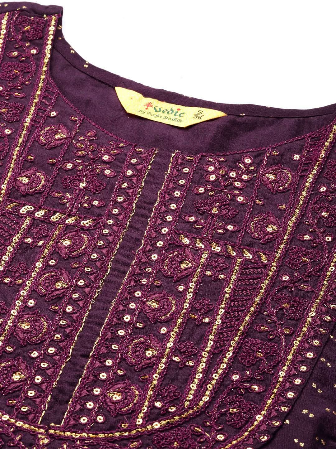 Vedic Women Embroidery Straight Medium Kurta - Vedic Apparel Private Limited