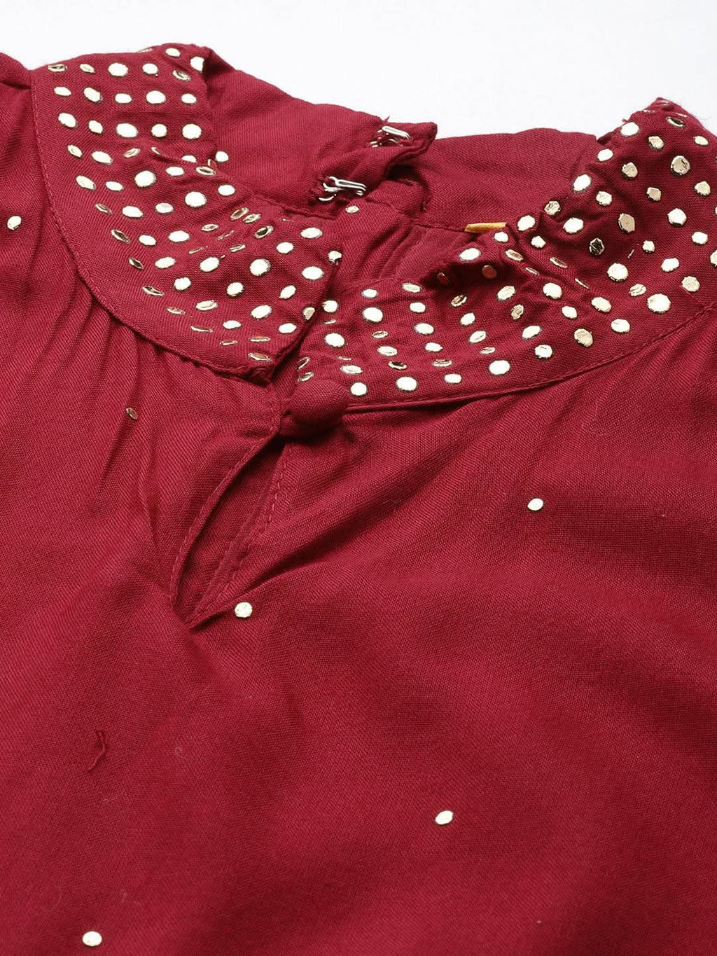 Vedic Maroon Embroidered Jumpsuit for Women - Vedic Apparel Private Limited