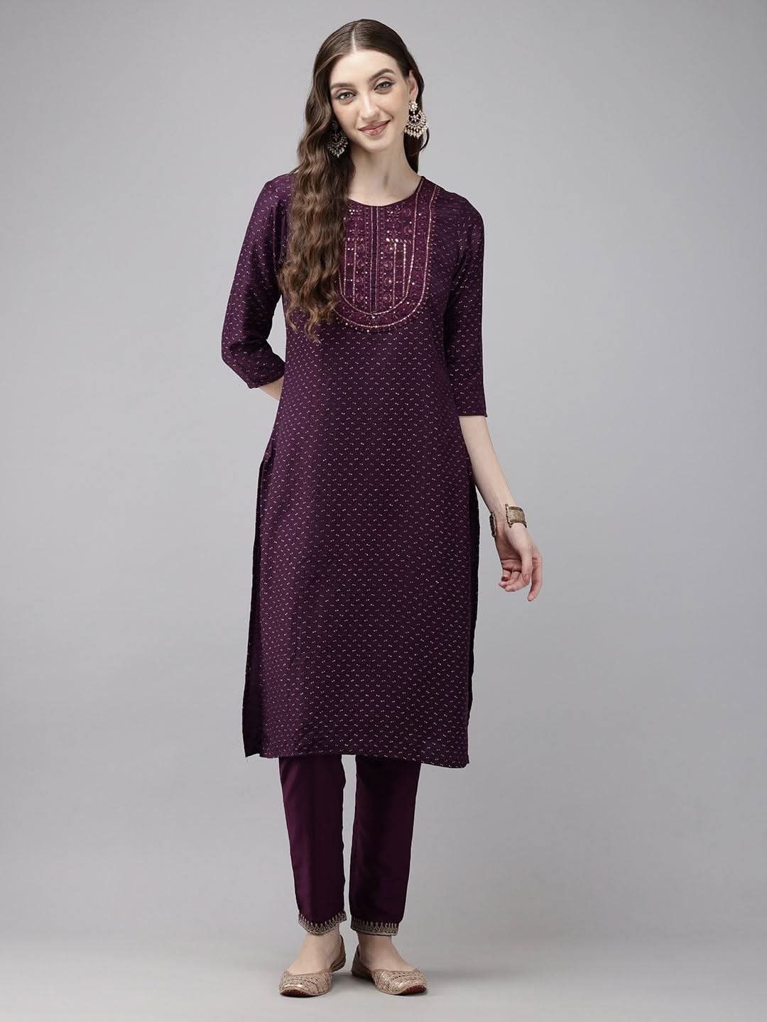 Vedic Women Embroidery Straight Medium Kurta - Vedic Apparel Private Limited