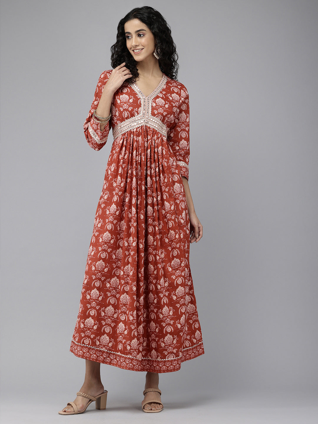 Vedic Women Alia Cut Printed Gown