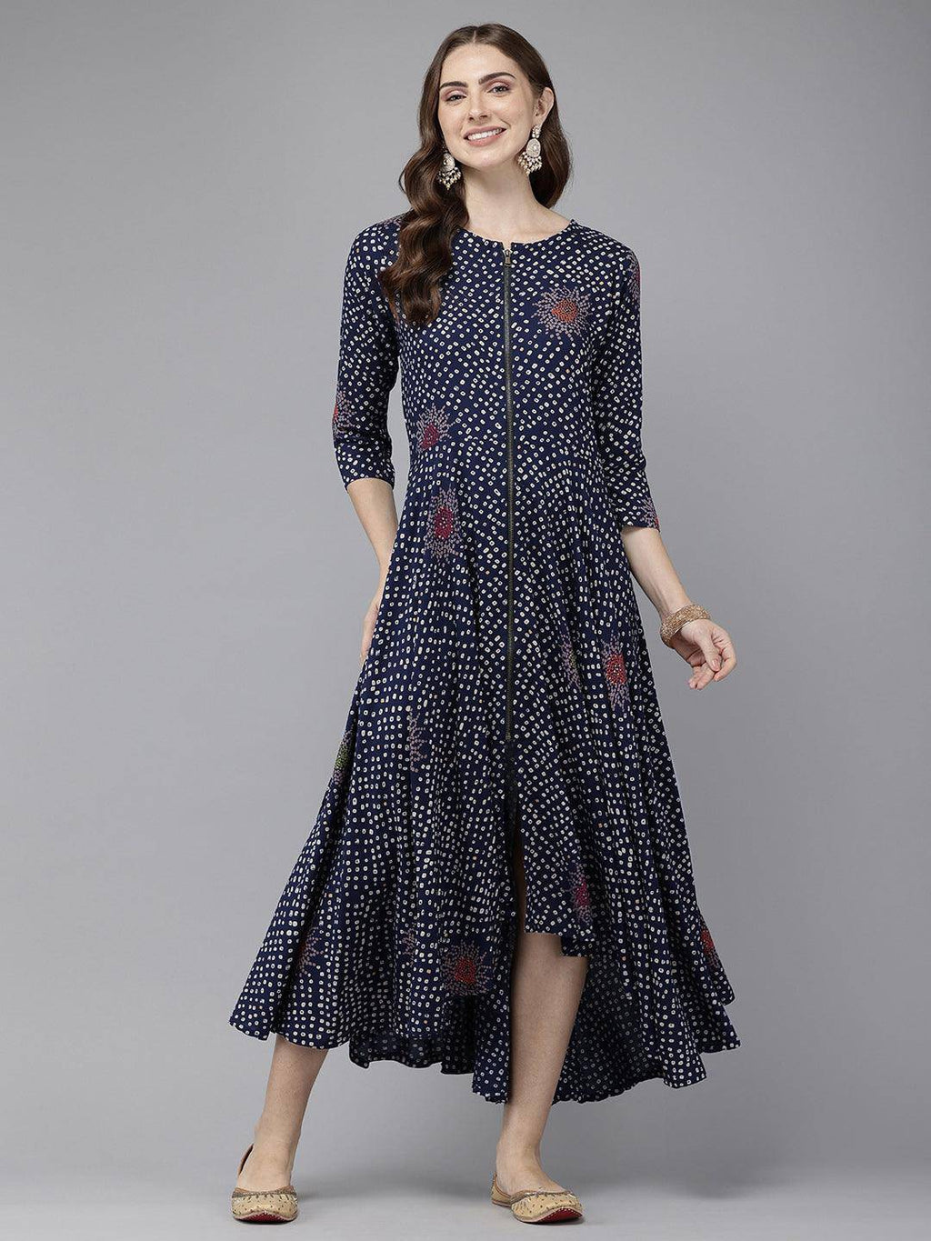 Vedic Women All Over Print  Gown - Vedic Apparel Private Limited