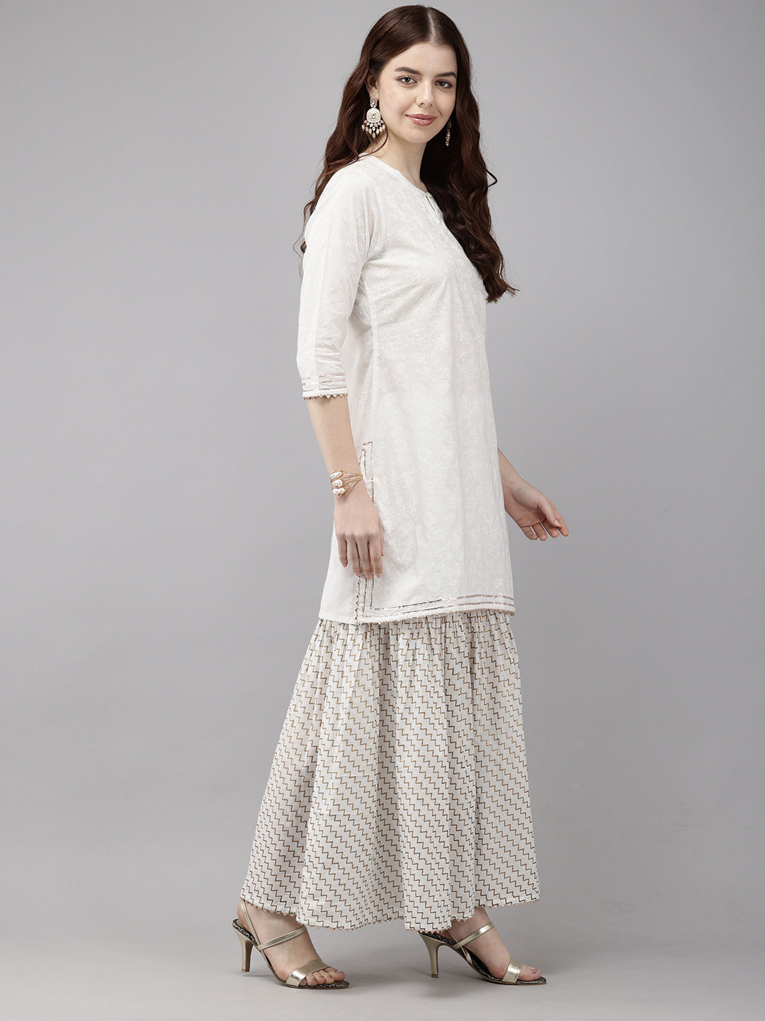 Vedic Women Printed Kurta Sharara