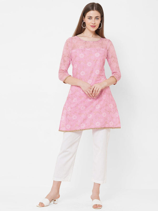 Vedic Apparel's Pink Short Kurta.