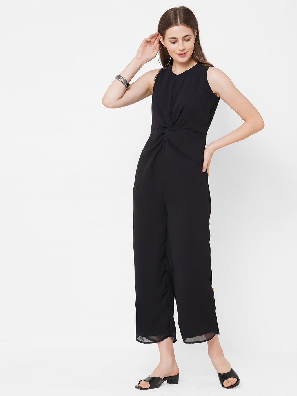 Vedic Black Embroidered Jump Suit for Women - Vedic Apparel Private Limited