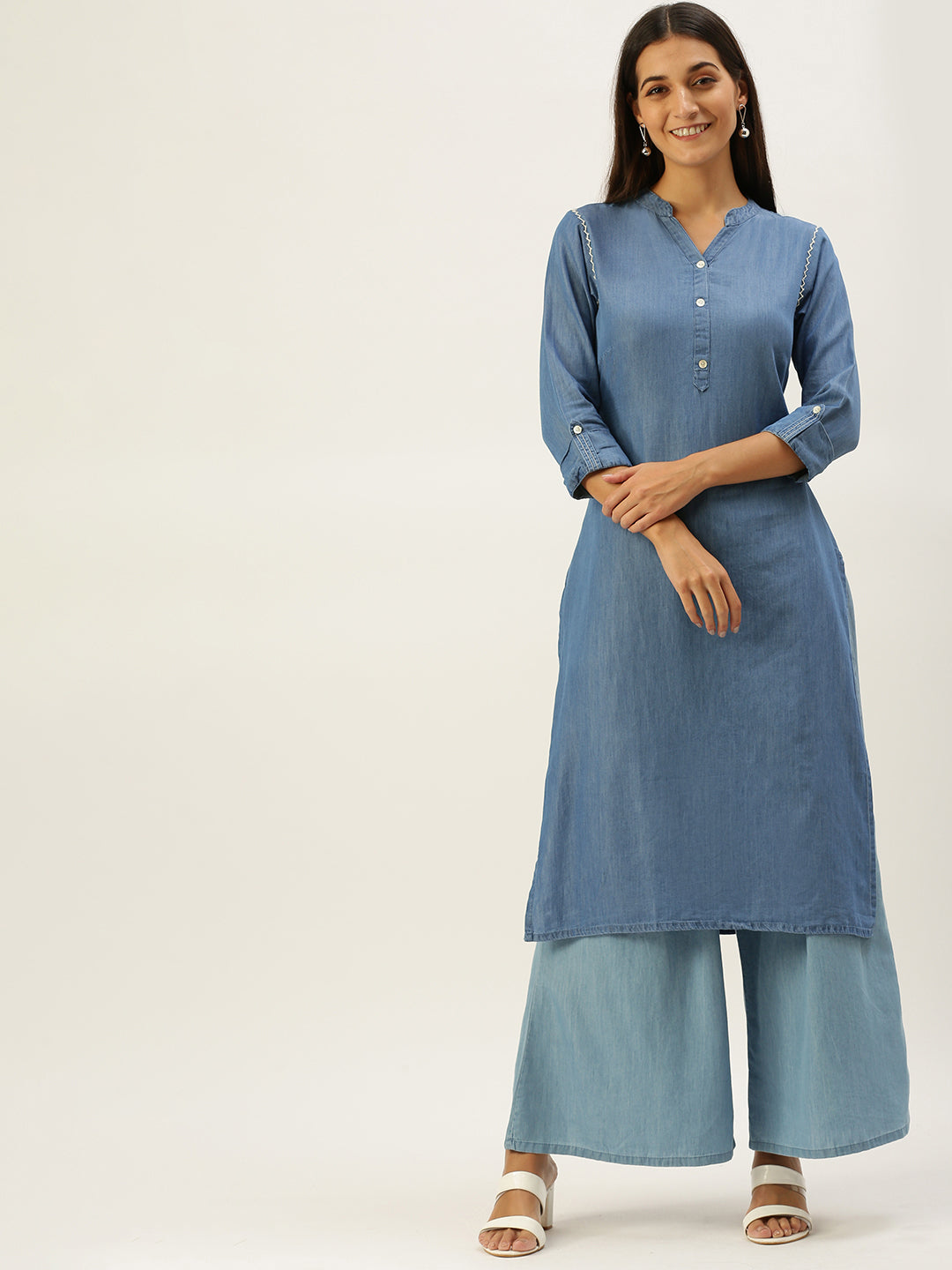 Buy Online Blue Cotton Jacket for Women  Girls at Best Prices in Biba  IndiaVINTAGE16847SS21BLU