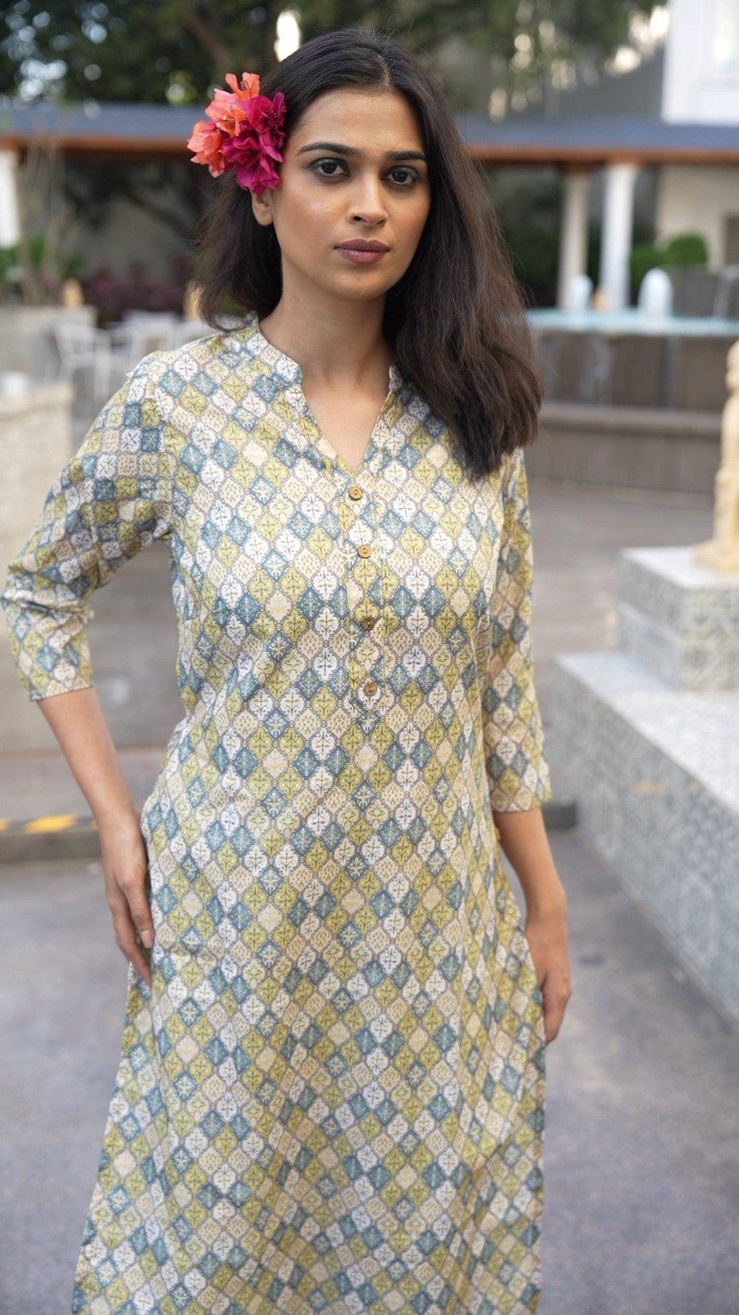 Vedic apparel printed straight kurta - Vedic Apparel Private Limited