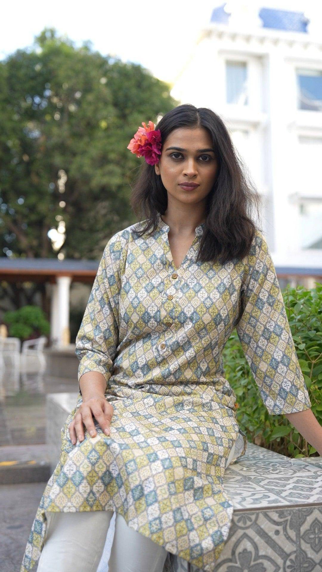 Vedic apparel printed straight kurta - Vedic Apparel Private Limited