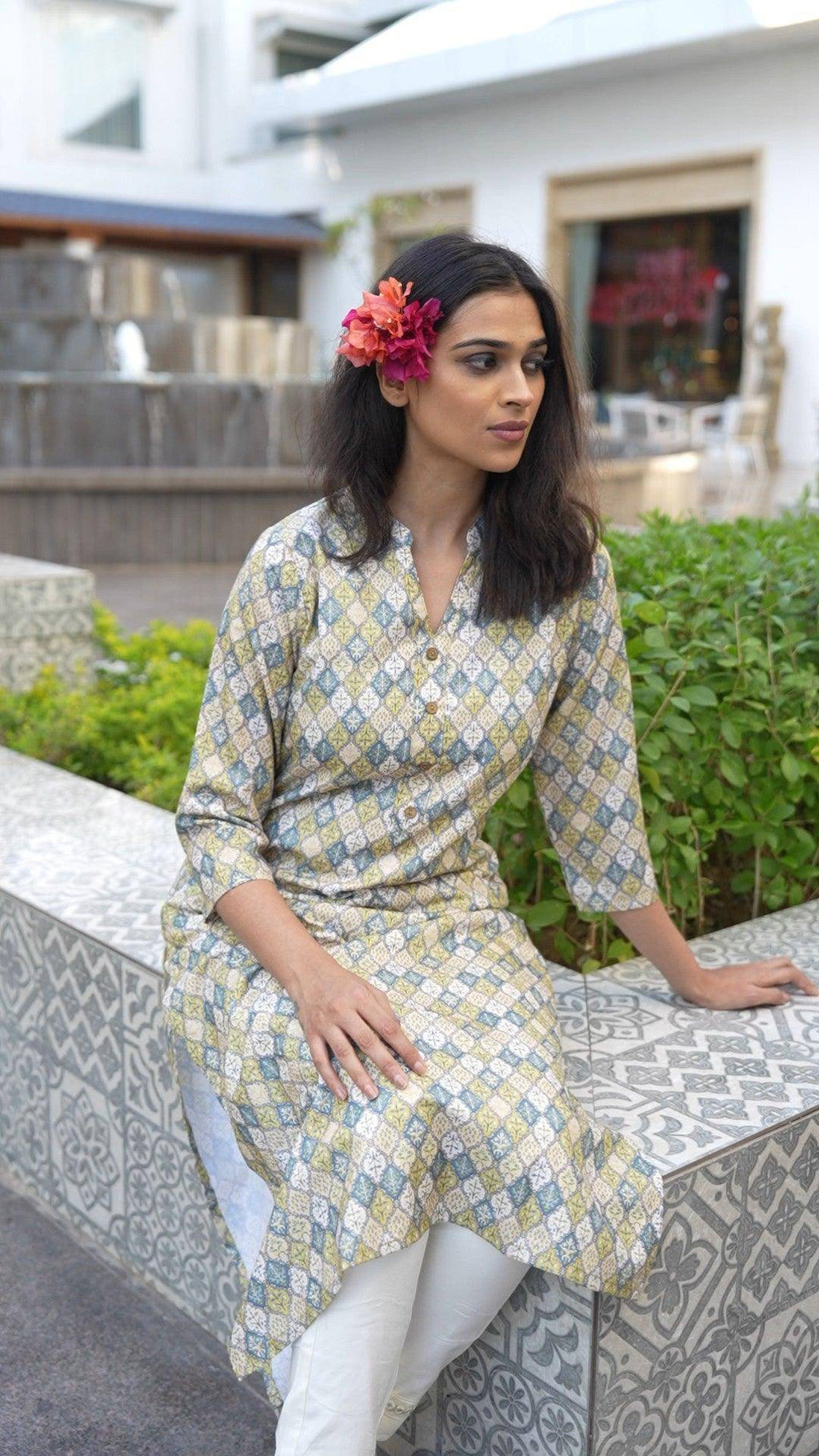 Vedic apparel printed straight kurta - Vedic Apparel Private Limited