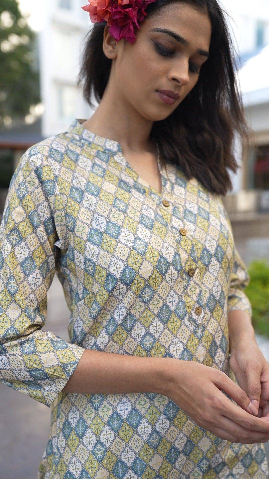 Vedic apparel printed straight kurta - Vedic Apparel Private Limited