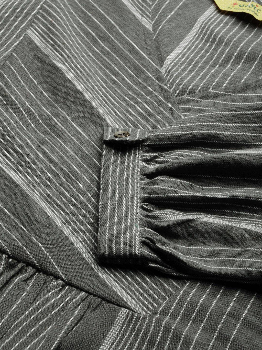 Vedic Women Grey Striped Kurta - Vedic Apparel Private Limited