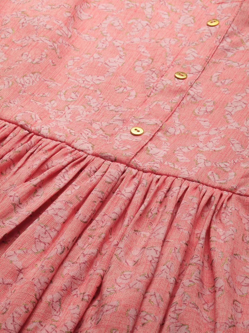 Vedic Women Peach-Coloured Ethnic Motifs Printed Anarkali Kurta - Vedic Apparel Private Limited