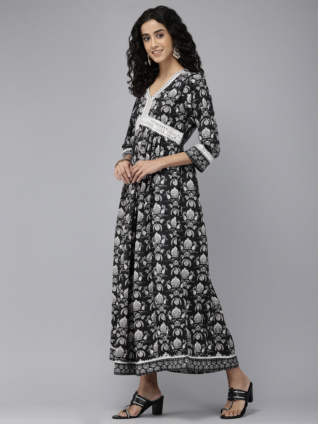 Vedic Women Alia Cut Printed Gown