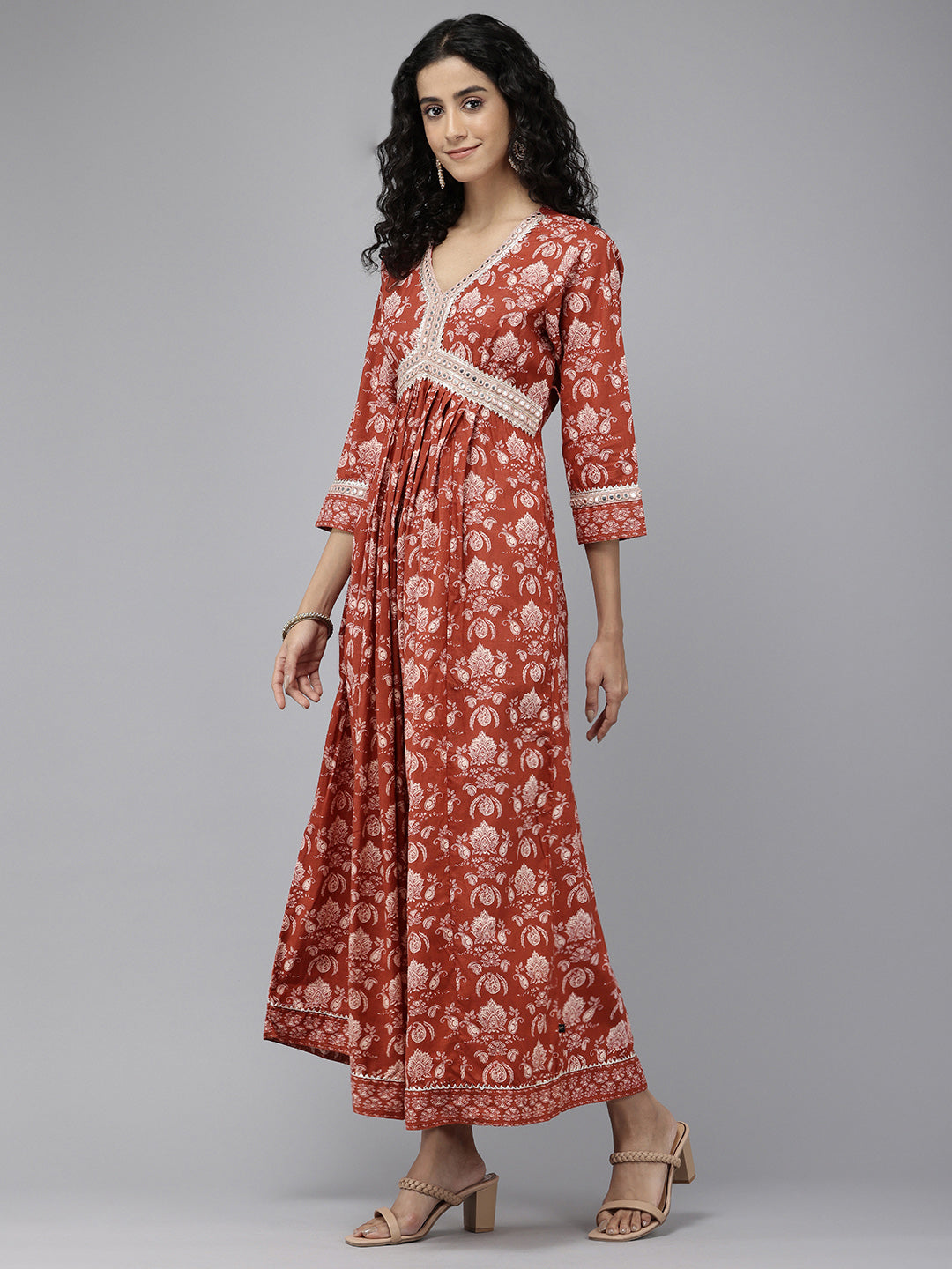 Vedic Women Alia Cut Printed Gown