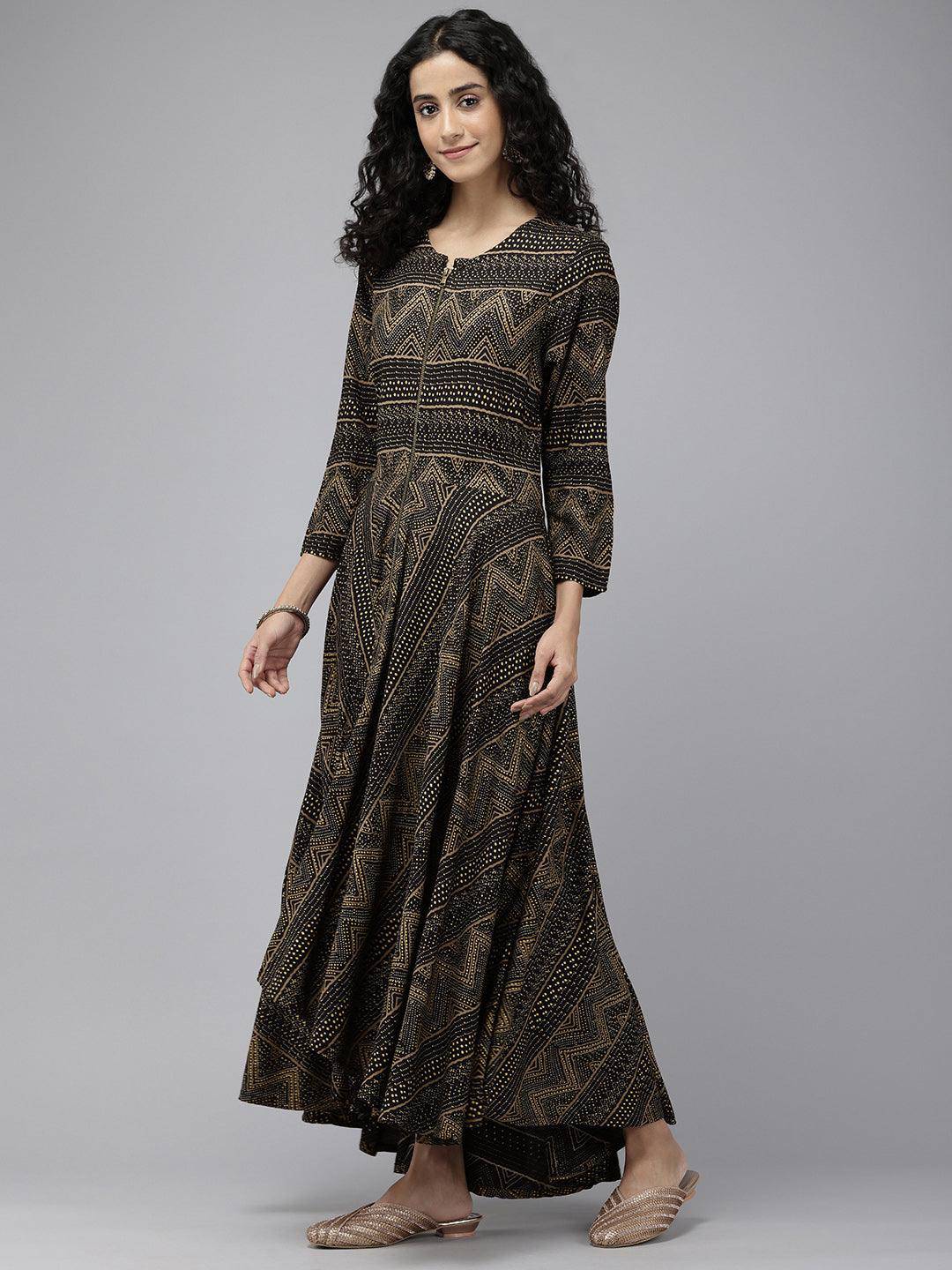Vedic Women All Over Print Gown - Vedic Apparel Private Limited