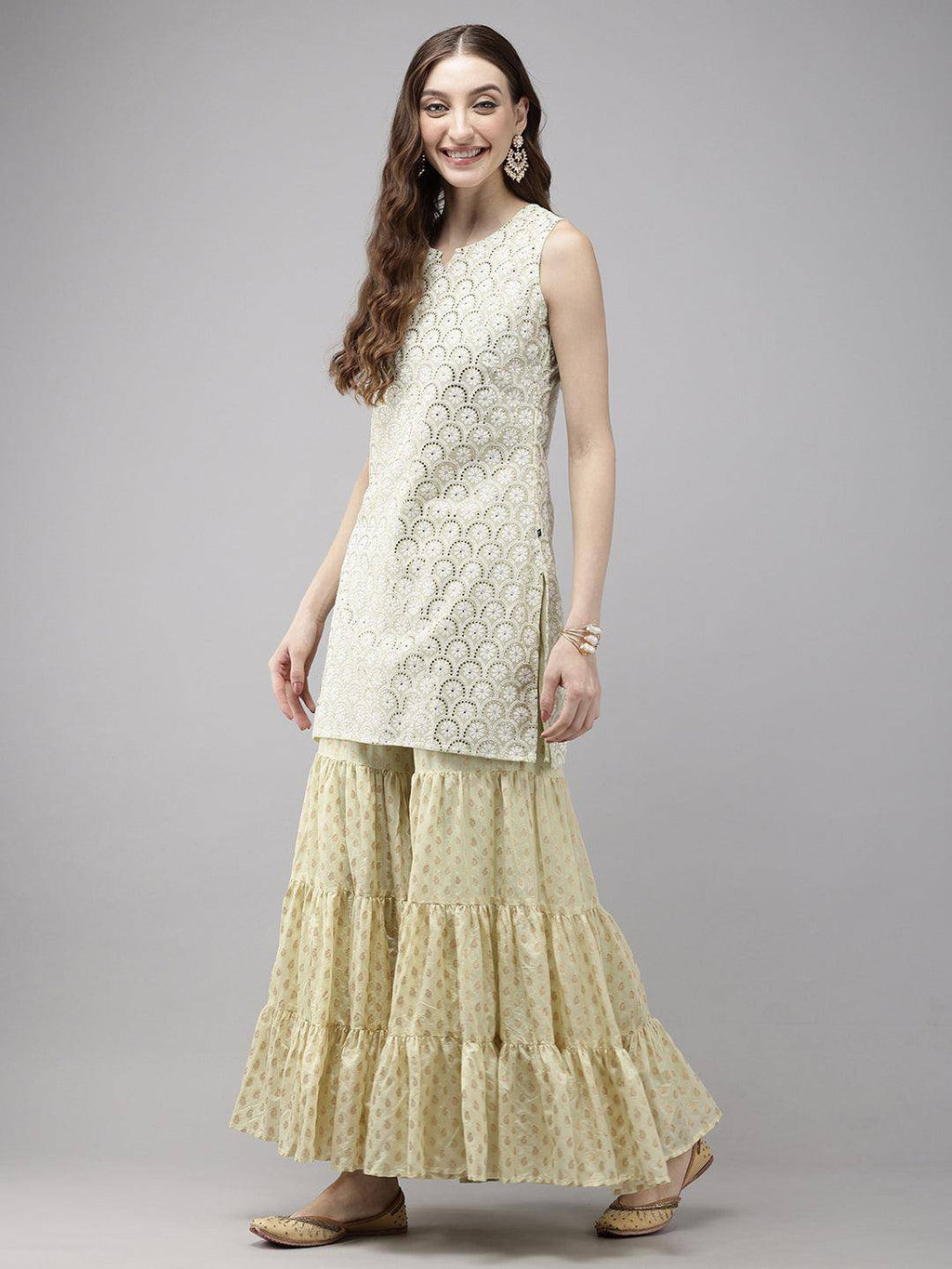 Vedic Women Kurta Sharara Dupatta - Vedic Apparel Private Limited