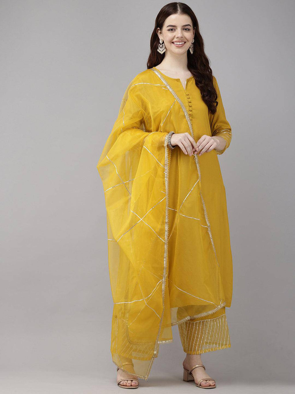 Vedic Women Embroidered Straight Kurta Pant Dupatta - Vedic Apparel Private Limited