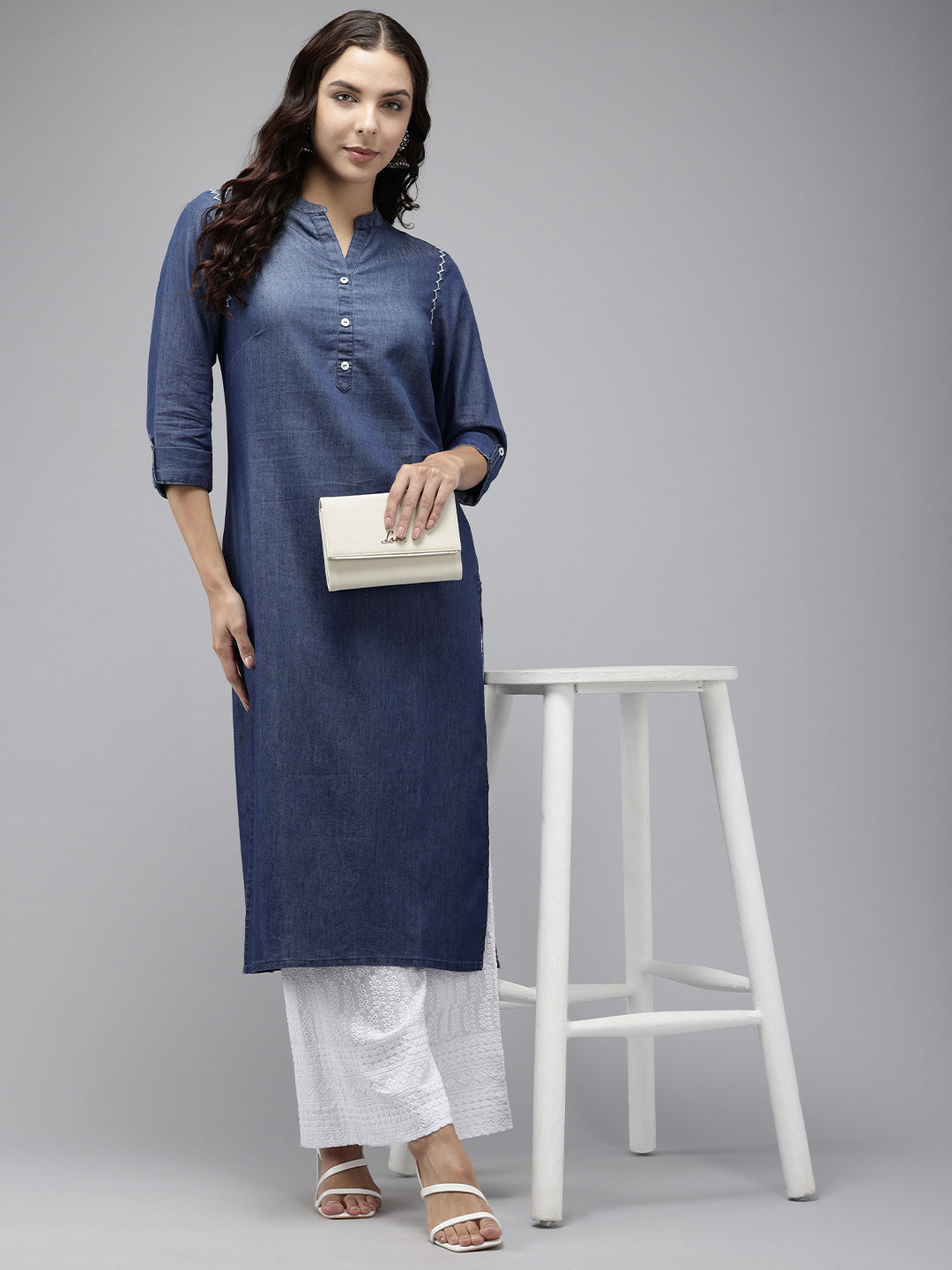 Vedic Women Denim Straight Kurta - Vedic Apparel Private Limited