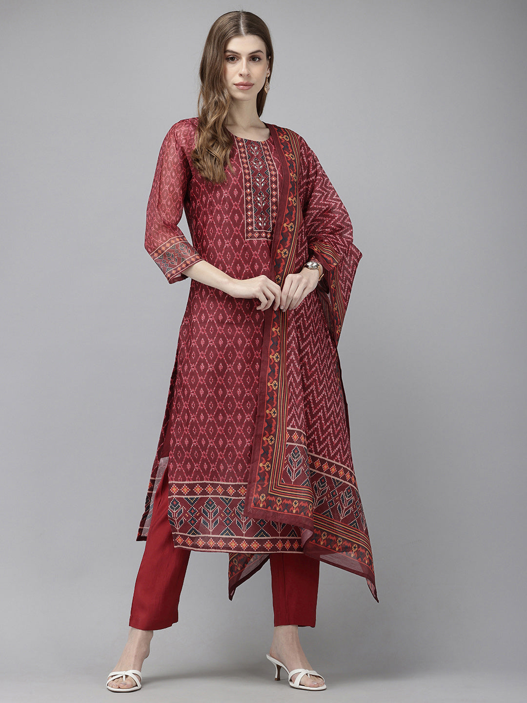 Vedic premium chanderi silk set.