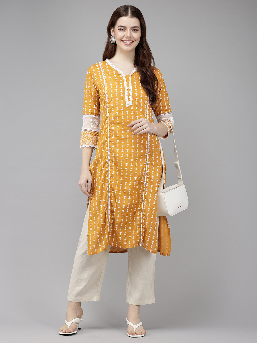 Vedic Women Printed Straight Kurta