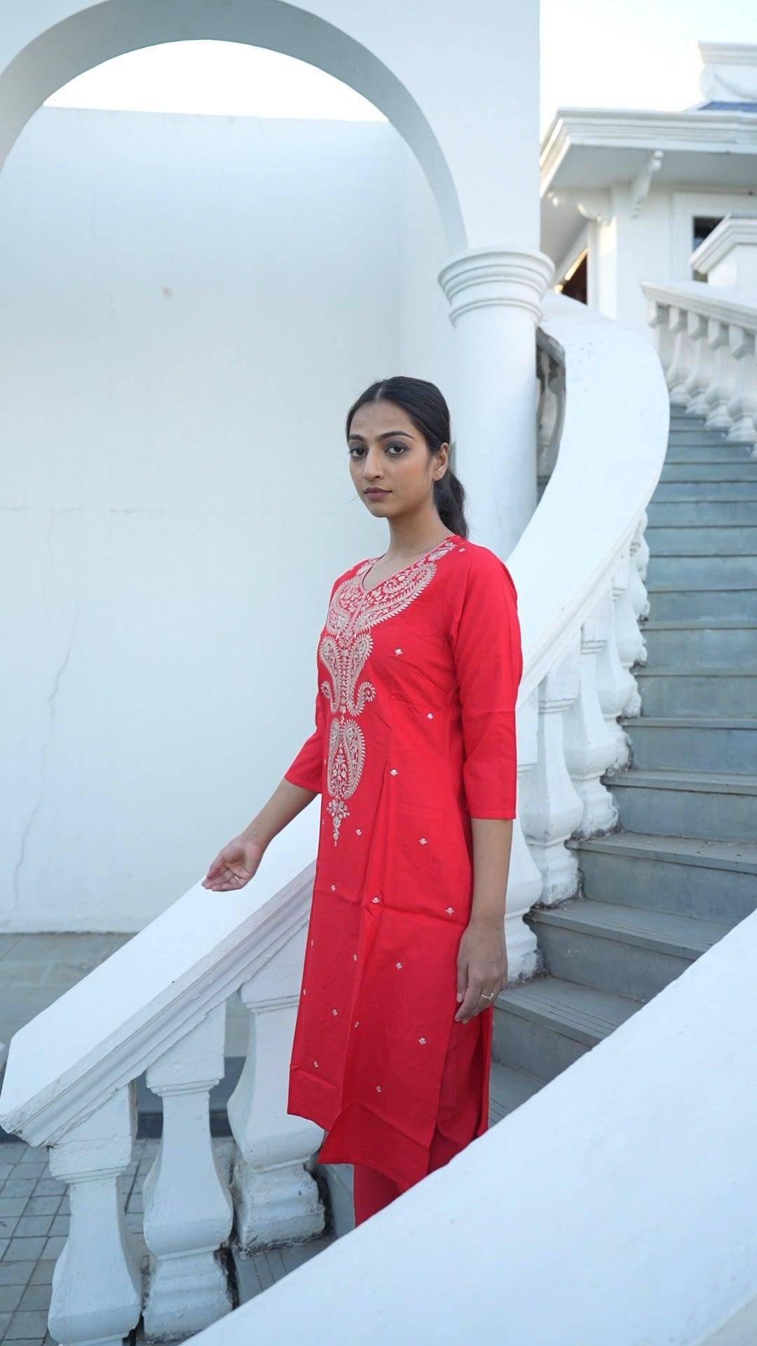 Vedic Apparel Straight kurta and pant set - Vedic Apparel Private Limited