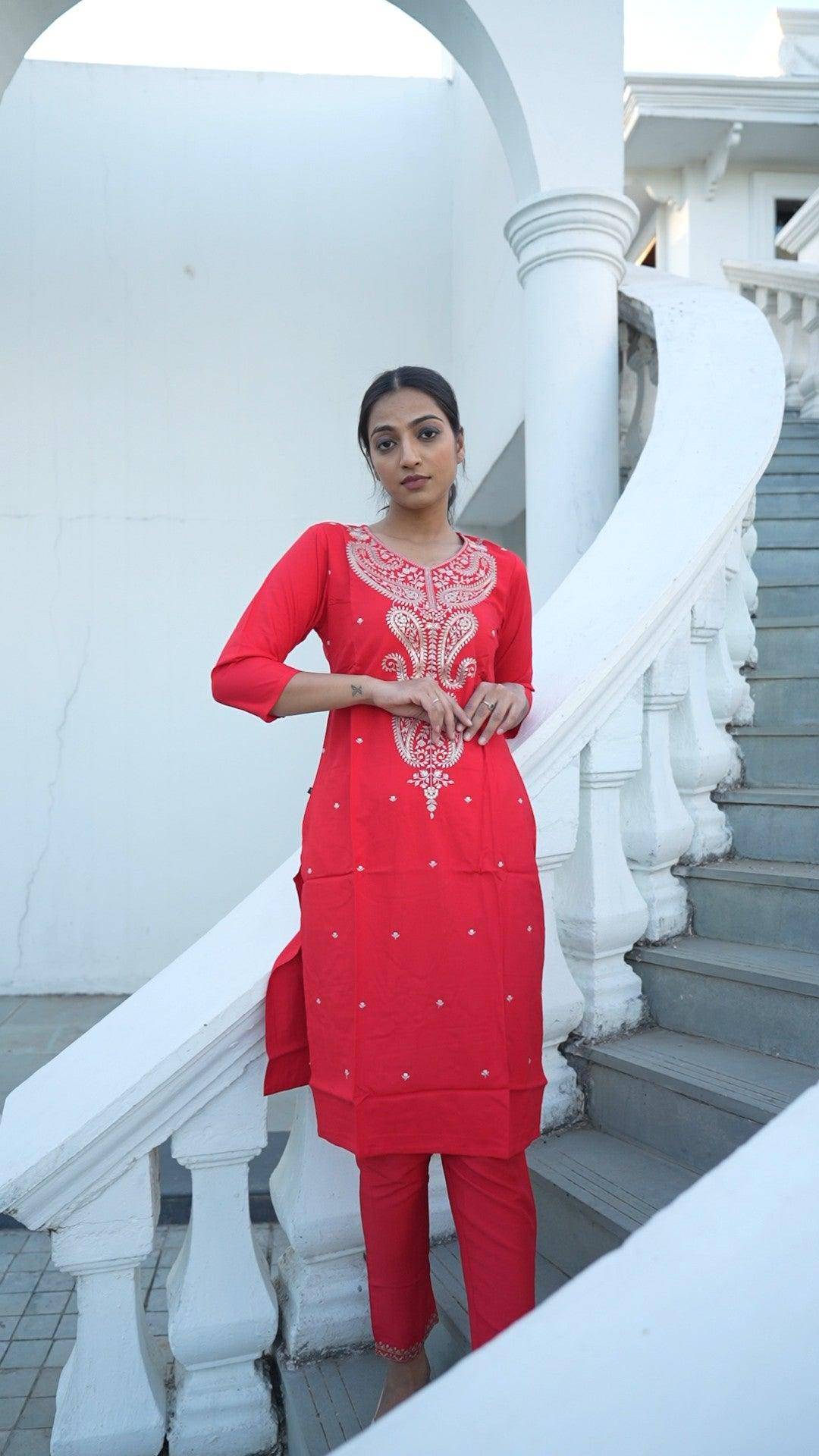 Vedic Apparel Straight kurta and pant set - Vedic Apparel Private Limited