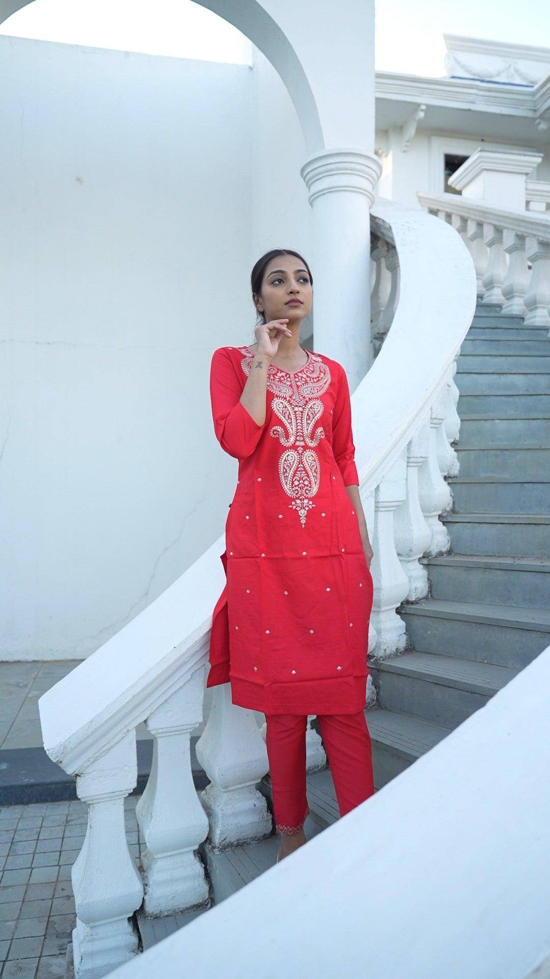 Vedic Apparel Straight kurta and pant set - Vedic Apparel Private Limited