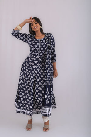 Vedic Elegant Coord set(Navy).