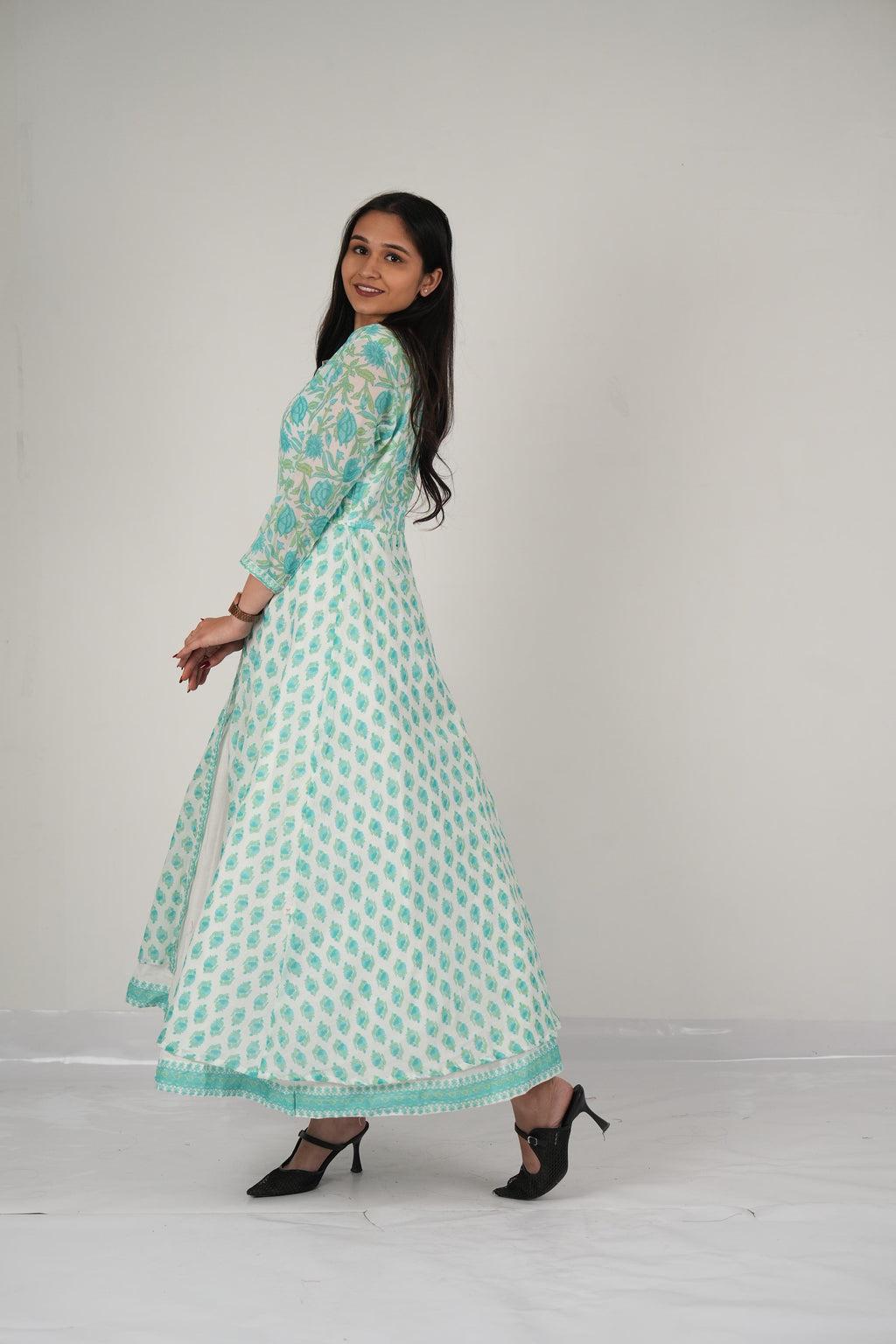 Vedic Elegant double layer gown.