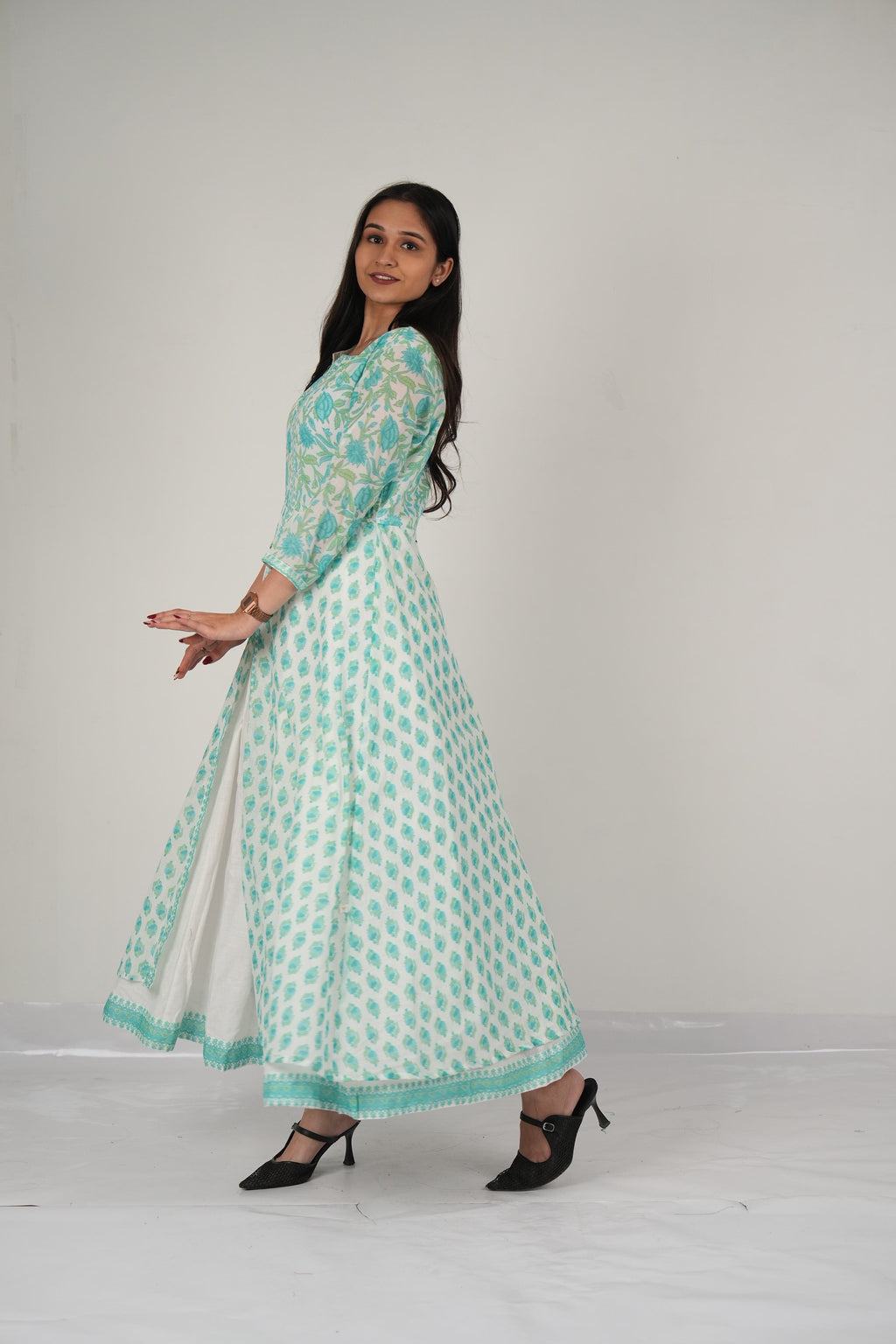 Vedic Elegant double layer gown.